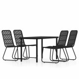 Cumpara ieftin Set de servit masa pentru gradina, 5 piese, negru