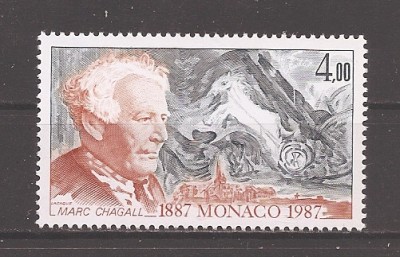 Monaco 1987 - 100 de ani de la nașterea lui Marc Chagall, MNH foto