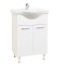 Baza si lavoar ceramic GN1531, mobilier baie stativ 60 cm, front MDF, 2 usi, balamale soft close, picioare cromate reglabile, alb