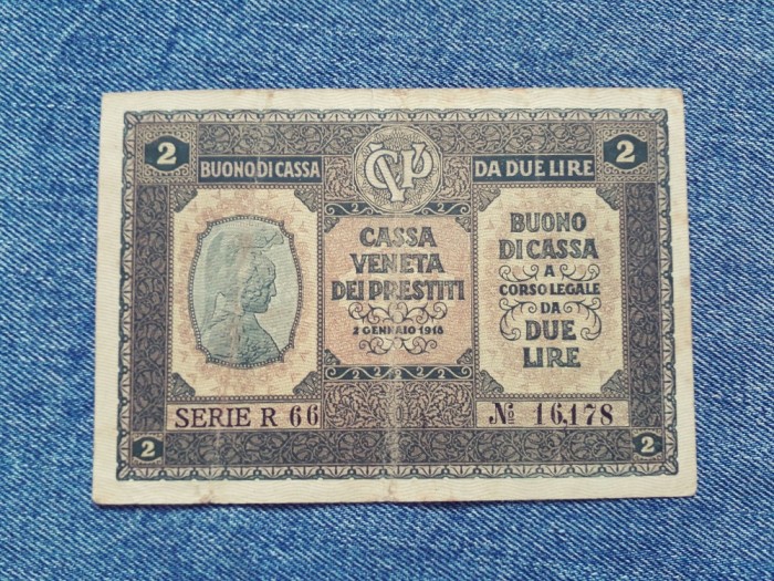 2 Lire 1918 Italia Casa Veneta dei Prestiti