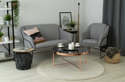 Covor Rotund Premium Belgian Model LOP 050, Marime 80 x 80 cm, Crem, Inaltime Fir 23 mm, Antiderapant, Antialergic, Poliester, Living, Dormitor, Sufra foto