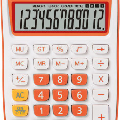 Calculator De Birou, 12 Digits, 145 X 104 X 26 Mm, Rebell Sdc 912 - Alb/orange