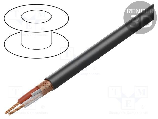 Cablu microfon BITNER BiTsound&reg; 2x0,23mm&sup2; negru Cu