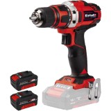 Einhell TE-CD 18/40 Li PXC + Twinpack - Masina de gaurit si insurubat 40 Nm + Set 2 acumulatori Li-Ion 18 V 4 Ah