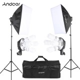 Cumpara ieftin Kit de iluminare foto Studio cu 2 softbox + accesorii Andoer