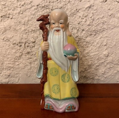STATUETA SHOU XING - PORTELAN CHINEZESC, PICTAT MANUAL H24,5CM foto