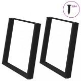 VidaXL Picioare de masă &icirc;n formă de U, 2 buc., negru, 100x(72-73) cm, oțel