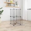 VidaXL Cușcă animale de companie cu ușă, 8 panouri, negru 35x35cm oțel
