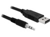 Cablu USB 2.0 la Jack 3.5mm Stereo Delock 83115, 1.8m, Negru - Audio Auxiliar