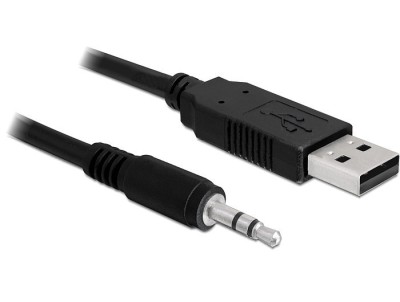 CABLU USB 2.0 A TATA / TATA JACK 3,5 STEREO 1,8M, NEGRU 83115 DELOCK foto