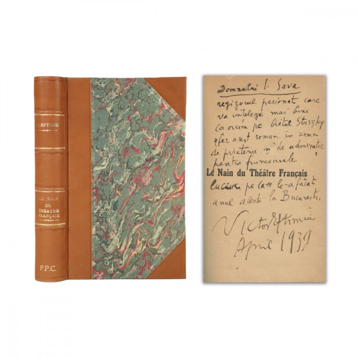 Victor Eftimiu, Le nain du theatre francais, 1931, cu o amplă dedicație olografă pentru regizorul Ion Sava