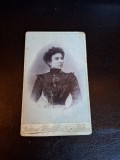 Fotografie tip CDV Portret Femeie alb/negru - Institutul Fotografic Turn-Severin