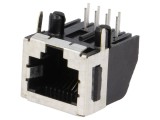 Conector RJ45 Ecranat TE Connectivity Profil Jos, Soclu THT pentru PCB, Cat 3, 8 pini, Blocare Panou