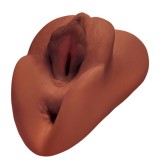 PDX PLUS - PERFECT PUSSY DOUBLE STROKER VAGINA AND ANUS MASTURBATOR BROWN, PDX PLUS+