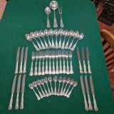 SERVICIU ARGINTAT DE TACAMURI PENTRU 12 PERSOANE, 51 PIESE - ITALIA anii '70