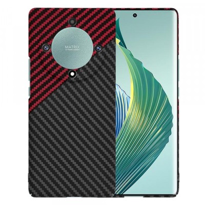 Husa pentru Honor Magic5 Lite, Techsuit, Carbonite FiberShell Vortex, Rosie foto