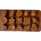 Forma silicon pentru bomboane, 15 cavitati, Diverse forme, Maro, 21 cm, 259COF
