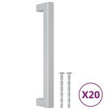 Manere de dulap, 20 buc., argintiu, 160 mm, otel inoxidabil