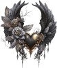 Sticker decorativ, Aripi, Gri, 70 cm, 1303STK-4