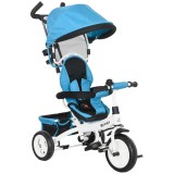HOMCOM Tricicletă pentru Copii cu M&acirc;ner, 95x50x106 cm, Albastru | Aosom Romania