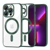 Husa premium iPhone 13 Pro Techsuit Luxury Crystal MagSafe, verde inchis