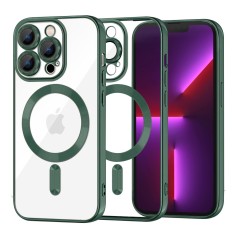 Husa premium iPhone 13 Pro Techsuit Luxury Crystal MagSafe, verde inchis foto
