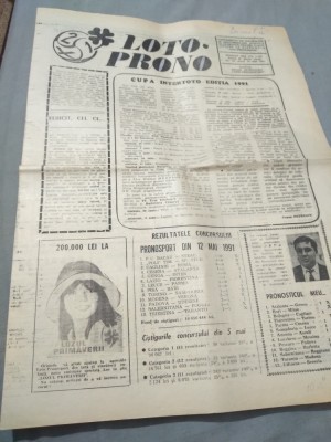 ZIAR LOTO-PRONO NR,19 14 MAI 1991 CUPA INTERTOTO foto