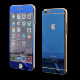 Cumpara ieftin Folie Sticla iPhone 6 Plus iPhone 6s Plus Tuning Albastru Oglinda Fata+Spate Tempered Glass Ecran Display LCD