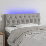 VidaXL Tăblie de pat cu LED, gri deschis, 90x7x78/88 cm, textil