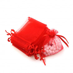 Săculeți organza dreptunghiulari 7x9cm (set 100 buc) - Roșu