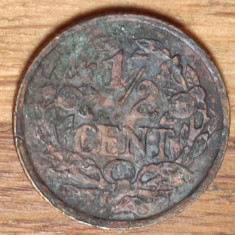 Olanda - moneda de colectie raruta - 1/2 cent 1938 - patinata, detalii perfecte!