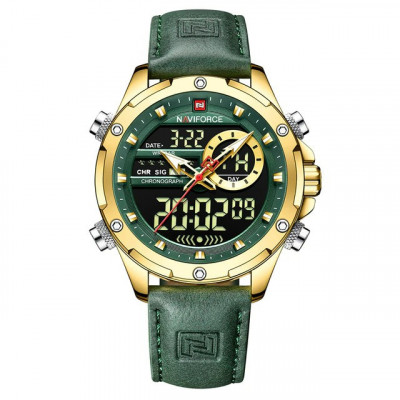 Ceas barbati Naviforce Cronograf Casual Analog Digital Verde foto