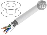 Cablu Ethernet S/FTP Cat 7 Industrial 50m Alb LSZH