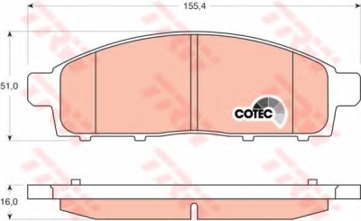 Set placute frana,frana disc MITSUBISHI L 200 (KB, KA) (2004 - 2016) TRW GDB3435 foto