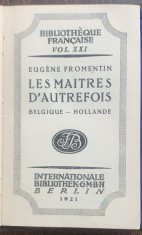 Les maitres d autrefois (Maestrii de altadata- carte veche in franceza)- Eugene Fromentin
