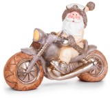Dekor&aacute;cia MagicHome Vianoce, Santa na motorke, retro, keramika, 47x18,5x34 cm