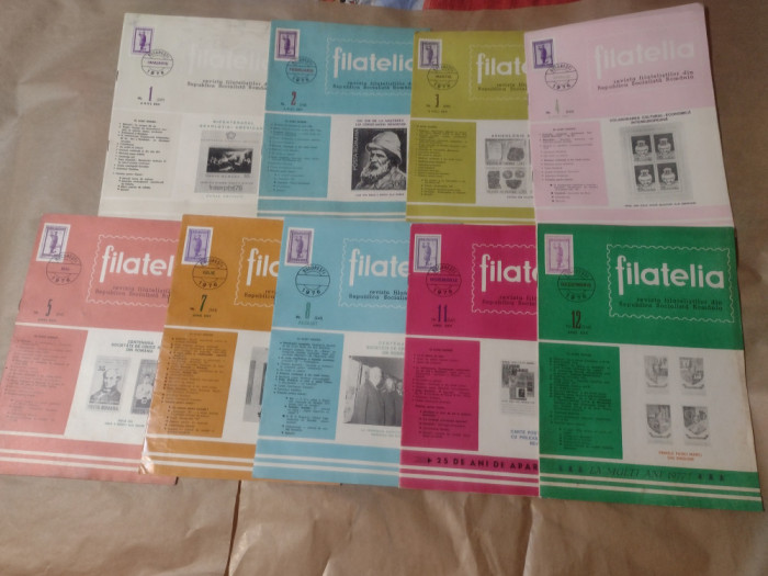 FILATELIA - REVISTA FILATELISTILOR DIN R.S.R., Anul 1976, Nr.1,2,3,4,5,7,8,11,12