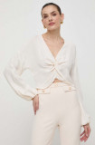 Elisabetta Franchi bluza femei, culoarea bej, neted