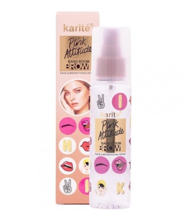 Spray Fixare Machiaj, Fata si Sprancene, Karite, Pink Attitude, 120 ml