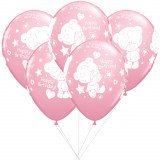 Buchet din baloane latex roz Me to You cu heliu, Qualatex BB 12562