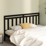 Tăblie de pat, negru, 186x4x100 cm, lemn masiv de pin, vidaXL