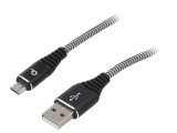 Cablu USB 2.0 USB A la Micro USB B Aurit 1m Negru, Gembird