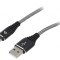 Cablu USB 2.0 USB A la Micro USB B Aurit 1m Negru