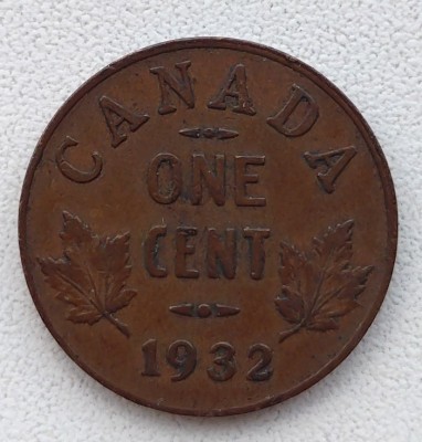 Moneda Canada - 1 Cent 1932 foto