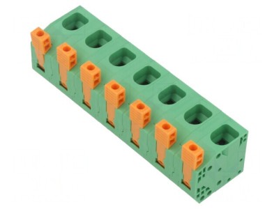 Regletă Conexiuni PCB Unghi 90&amp;deg; 15mm 7 Piste 51A foto