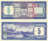 Antilele Olandeze 5 Gulden 1984 UNC Bancnota Necirculata