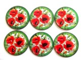 Suporturi cu maci rosii, set suport pahare cu model floral 40107