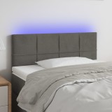 Gossi tablie de pat cu led, gri inchis, 100x5x78/88 cm, catifea