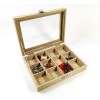 Caseta Bijuterii Watchbox Tex Barn WZ4346, 12 compartimente, Bej, 20x15x4.5 cm