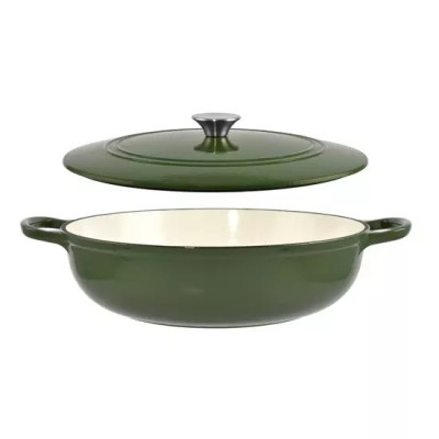 Cratita din Fonta Emailata 27 cm, Verde Handy KitchenServ foto
